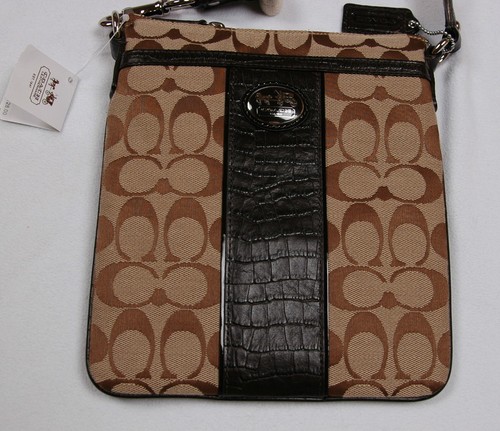 NWT COACH Sutton Signature Swingpack #45964 Khaki Mahogany - Picture 2 of 2