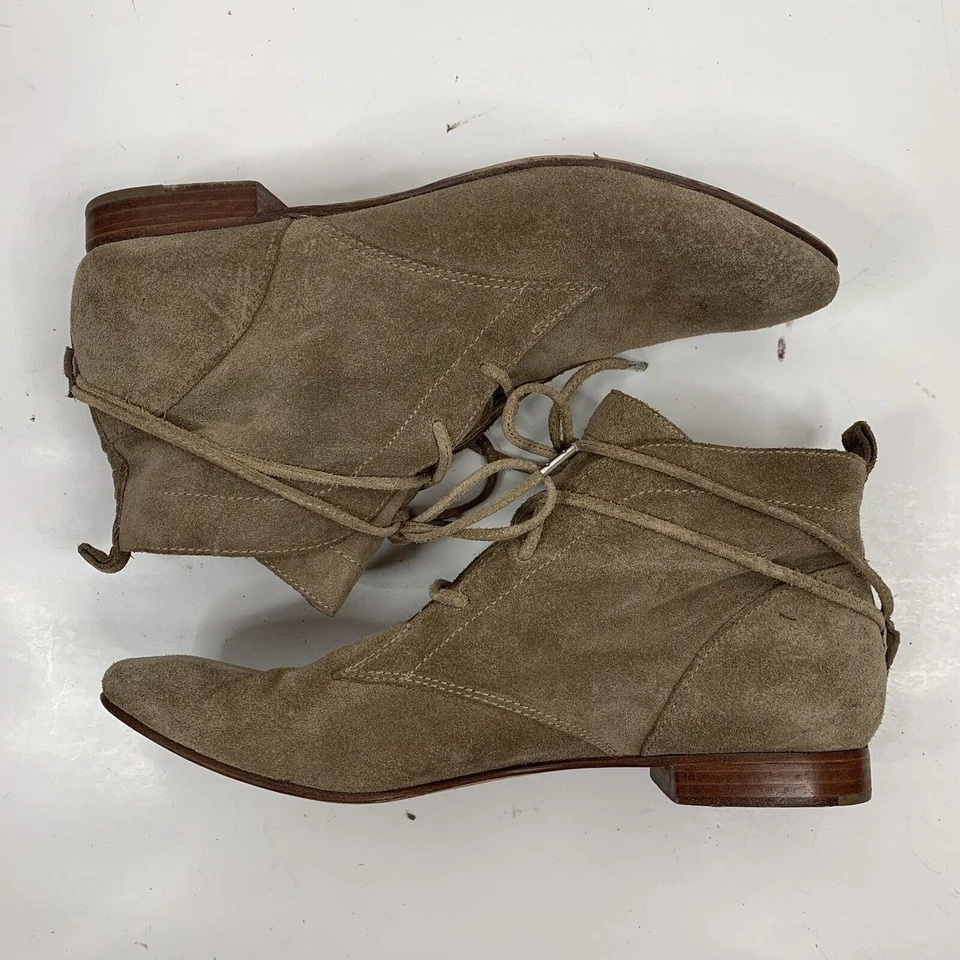 Bota feminina Elizabeth and James tamanho 8,5 B E-Camo renda em torno de camurça pedra bronzeada - Imagem 3 de 4