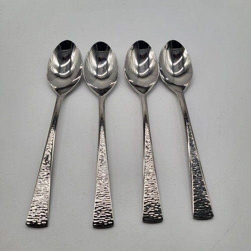 GORHAM BISCAYNE Stainless Steel 18/10 Vietnam Teaspoons Set of 4 Hammered