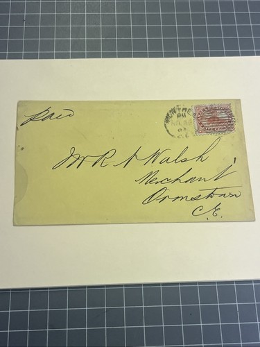 SOBRE DE COLECCIÓN MONTREAL CANADÁ 1864 A ORMSTOWN SELLO 1800 CASTOR 5 - Imagen 4 de 6