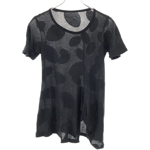YOHJI YAMAMOTO +NOIR Plus Noir Dot Design T Shirt NO-T48-088 Black 2 Used MESC-0