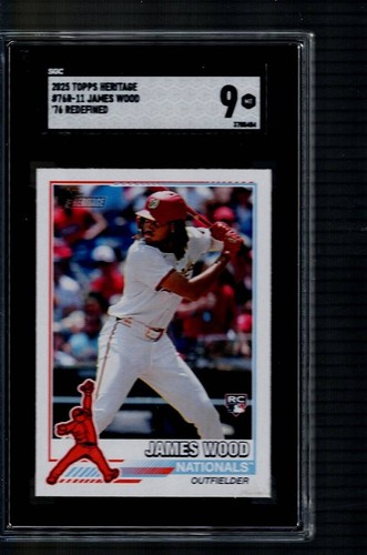 76R 11 Redefined James Wood RC 2025 Topps Heritage SGC 9 Rookie