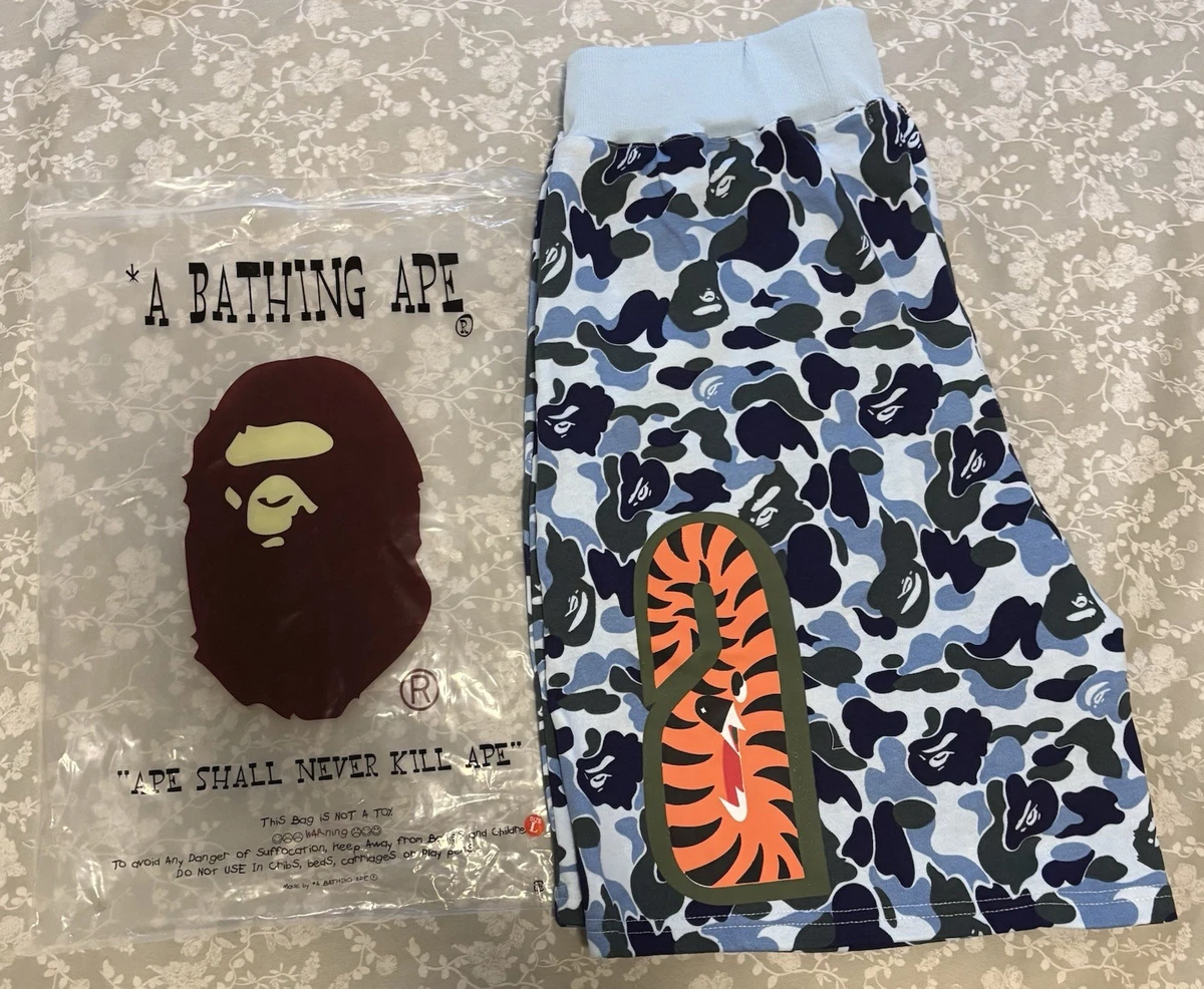 A Bathing Ape Blue Cotton Shorts for Men for sale | eBay