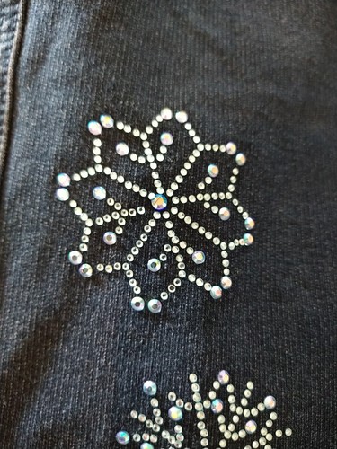 Dream Jeannes Quacker Factory Pants Womens L SHORT Blue Pull On Rhinestone NEW - Picture 10 of 12