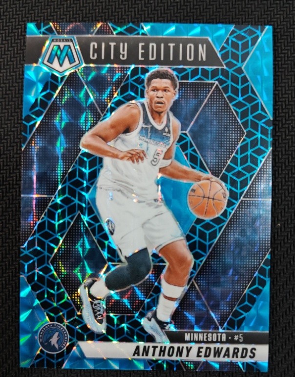 Anthony Edwards 2024-25 Panini Mosaic City Edition Spectris Blue FOTL 23/25 #279