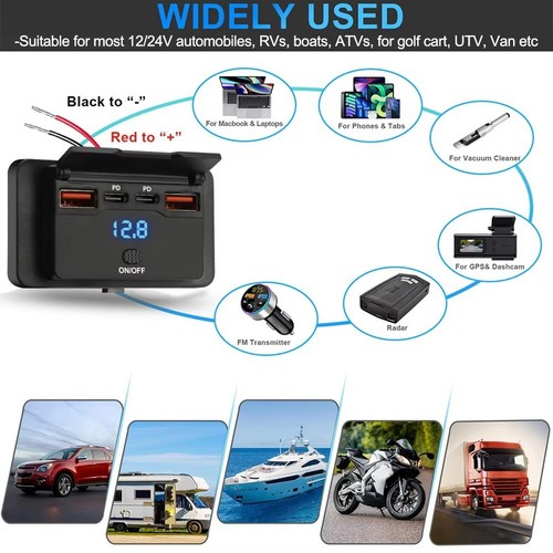 Chargeur Voiture Neuf Accessoires Voiture 4 Ports Charge Efficace Charge - Photo 11 sur 12