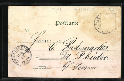 Vorläufer-Lithographie Bad Harzburg, Gesamtansicht mit Kurhaus 1895 1895 - Picture 2 of 2