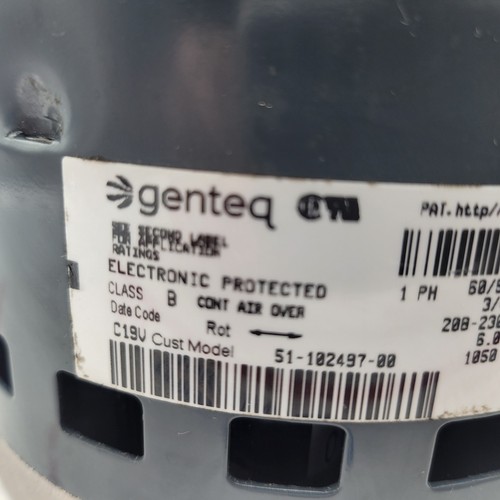 Genteq 5SME39NXL076A C19V 3/4 HP 1050 RPM Furnace BLOWER MOTOR  51-102497-00  - Picture 3 of 7