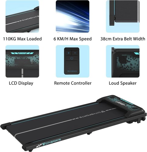 CITYSPORTS 6Kmh Walking Pad Foldable Smart Running Machine Treadmill Home Office - Picture 4 of 5
