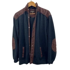 Vintage 90s Kinloch Anderson Knit Cardigan Sweater Faux Suede- Size Medium