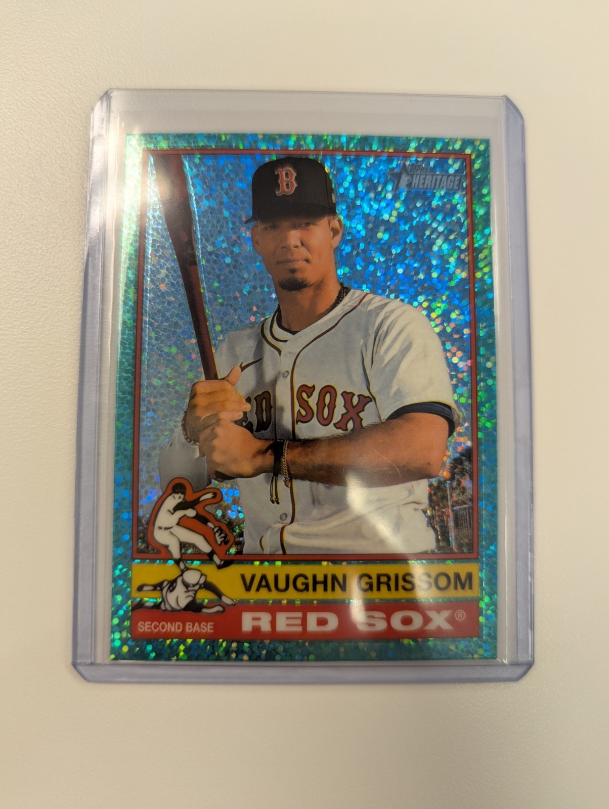 2025 Topps Heritage - Vaughn Grissom #331 Chrome Light Blue Sparkle Refractor