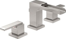 Delta ARA Stainless Widespread 2-handle Bathroom Sink Faucet with Drain