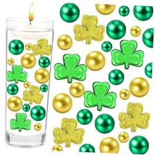86 Pieces St. Patrick's Vases Filler Shamrocks Ornament for Vases Filler Green