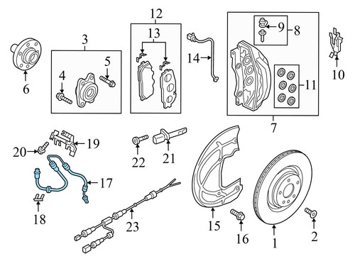 2017-2024 AUDI A5 - Front Right Brake HOSE / LINE 8W0611708D - Picture 3 of 5