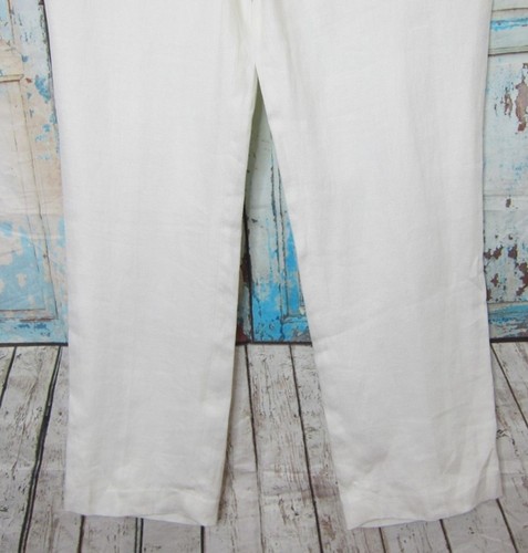 Lauren Ralph Lauren Women’s White 100% Linen Pants Lined Size 16 New! - Picture 5 of 10