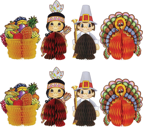 Mini decoraciones de feliz acción de gracias de 8 piezas - centros de mesa  - Imagen 8 de 11