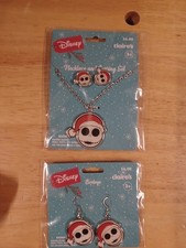 Nightmare Before Christmas Disney 2 Pair Of Earrings And Necklace Jack
