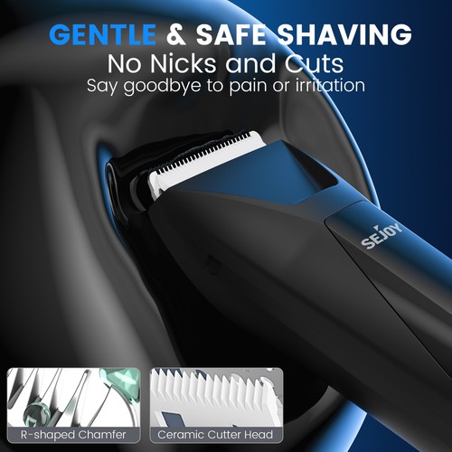 Electric Men's Pubic Hair Trimmer Groin Body Hair Ball Shaver Clippers With USB  - Bild 3 von 13