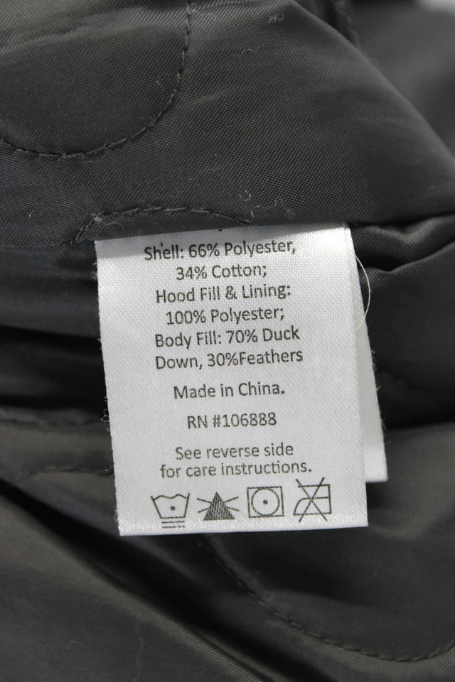 Abrigo acolchado Appaman unisex para niños con capucha cuello alto manga larga cremallera gris talla 6 Foto 3 de 4