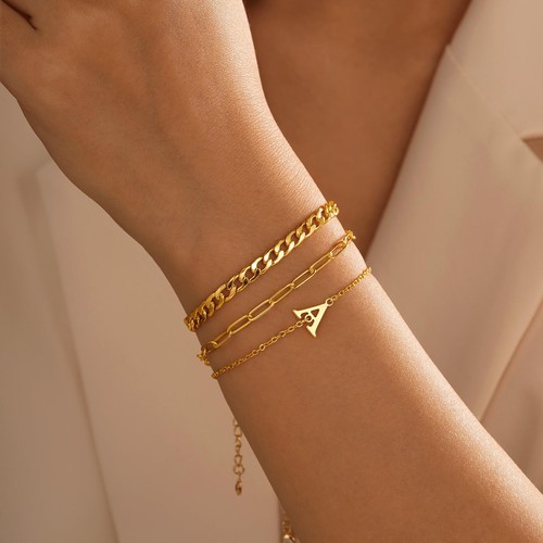 Gold Vorsteckarmbänder für Frauen - Zierliches Gold Armband Stapel für Frauen Pulser - Bild 2 von 7