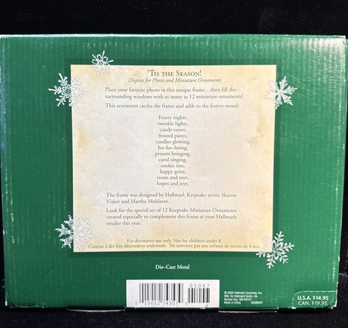 ‘Tis the Season! Hallmark Keepsake Die Cast Metal Pict Frame Holds 12 Miniatures - Picture 2 of 4