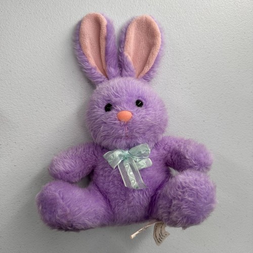 Beverly Hills Teddy Bear Co. Purple Plush Bunny Stuffed Animal With Bow 12" Soft - Picture 5 of 10