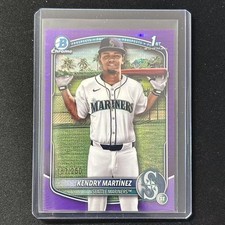 🔌2025 BOWMAN CHROME BASEBALL PROSPECT PURPLE PULSAR /250 1ST KENDRY MARTINEZ