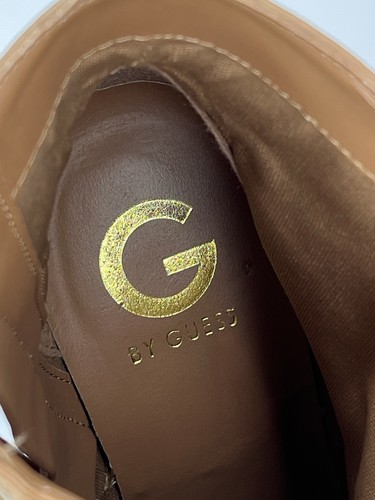 Botines G by Guess para mujer beige tostado con cordones grazzy tacón bloque cremallera lateral 7,5 M - Imagen 6 de 11