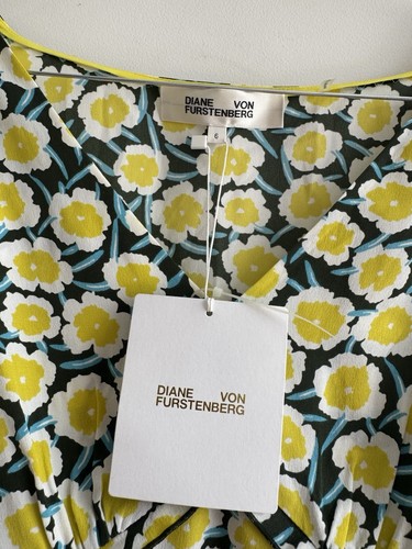 £259 Diane von Furstenberg ‘Charlie’ Daisies Canteen Blouse, 100% Silk, 10 UK - Picture 5 of 9