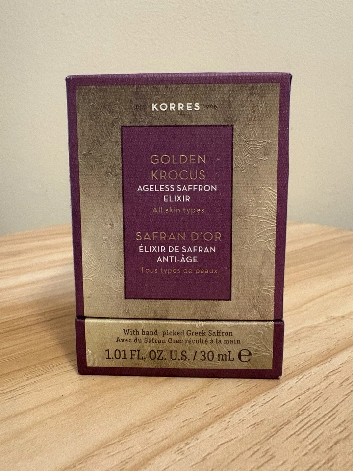Korres Golden Krocus Ageless Saffron Elixir 1.01 Fl oz. 30mL Face Serum Opened - Image 2 of 4