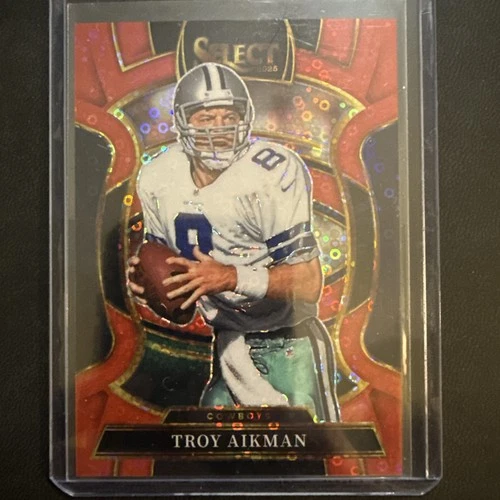 2025 Panini Select - Concourse Troy Aikman #100 Red Disco Prizm /49