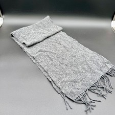 Polo Ralph Lauren 100 Lambswool Scarf Heather Gray Made in Scotland Pony Logo