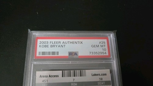 2003-04 KOBE BRYANT FLEER AUTHENTIX SP BASE PSA 10 GEM MINT! CARD #25! LAKERS! - Picture 3 of 4