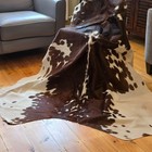 New Cow Hide Natural Skin Rug Leather Home Decor Geniune Brown&white Cowhide