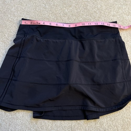 Lululemon Skirt Womens 8 Tall Black Pace Rival Mid Rise Short Lined Tennis Golf - Picture 8 of 10