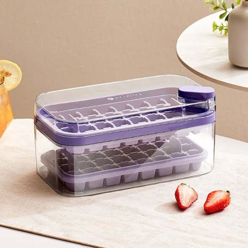 Press-Type lce Storage Box 32/64 Grid Ice Cube Molds Kitchen Gadget - Picture 4 of 18