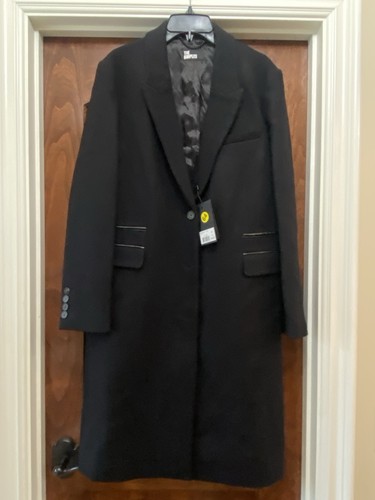 The Kooples Women’s Long Black Wool Blend Top Coat Fr Sz 42/US 10 NWT MSRP $715