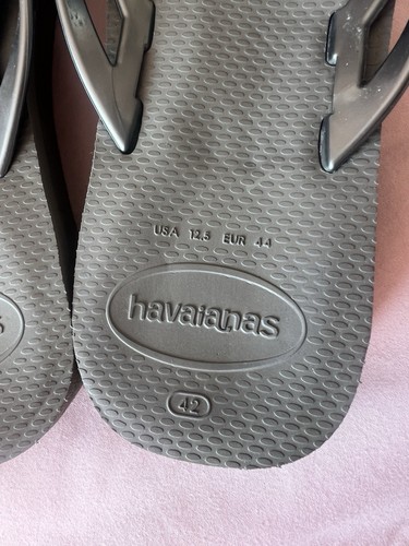 Grey Haviana Platform Flip Flops Women Size 9- 42 Eur 44 - Picture 4 of 9