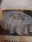 Nottingham Lace Table Cover 70" Round New White 100% Cotton Irregular