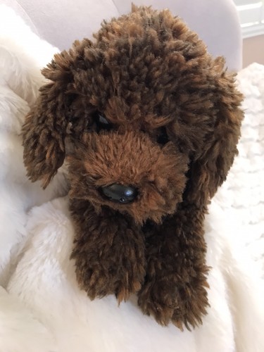 "Animal de peluche marrón peludo cachorro perro 14"" de largo" - Imagen 3 de 5