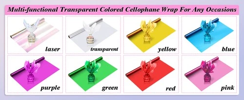 8 Rolls Colored Cellophane Wrap Extra Wide 34In x 10Ft image 9