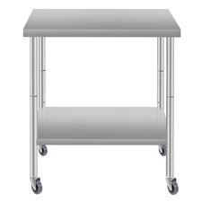 30''*24'' Stainless Steel Commercial Kitchen Work Food Prep Table with wheels