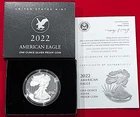 2022 US MINT AMERICAN EAGLE  -   ONE OUNCE SILVER PROOF COIN WITH COA