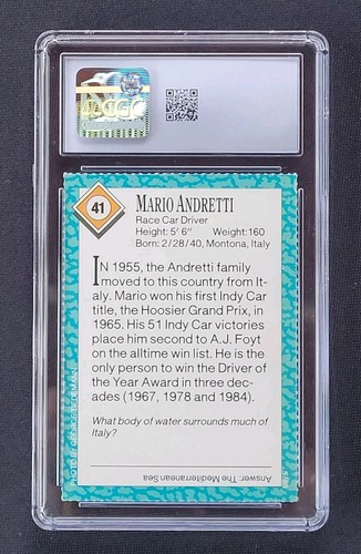 1989 Sports Illustrated for Kids Mario Andretti Graded CGC 7.5 Near Mint + - Bild 2 von 2