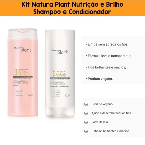 Natura Plant Nutrição e Brilho Óleos Nutritivos Kit Shampoo + Condizionatore - Foto 4 di 4