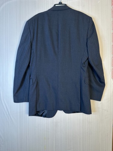 Perry Ellis Portfolio Blazer 42R Sports Coat Jacket Suit Blue Pinstriped - Picture 17 of 19