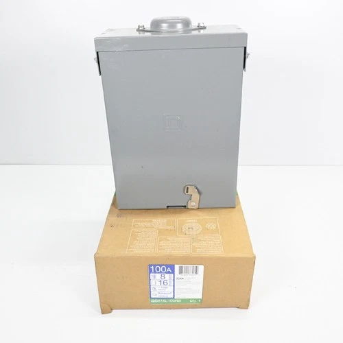 Square D QO816L100RB 8-Space 16-Circuit Outdoor Main Lug Load Center 100 Amp