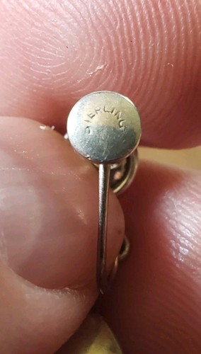 Juego de pendientes collar de plata esterlina modernista MCM vintage de 18" de longitud - Imagen 6 de 11