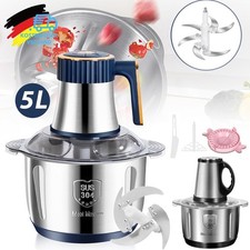 Elektrischer Fleischwolf 2L-5L Edelstahlschüssel Zerkleinerer Küchenfleischwolf