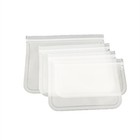 4 Pcs Reusable Sandwich Bags Food Zip Seal Sealed Strips Storage